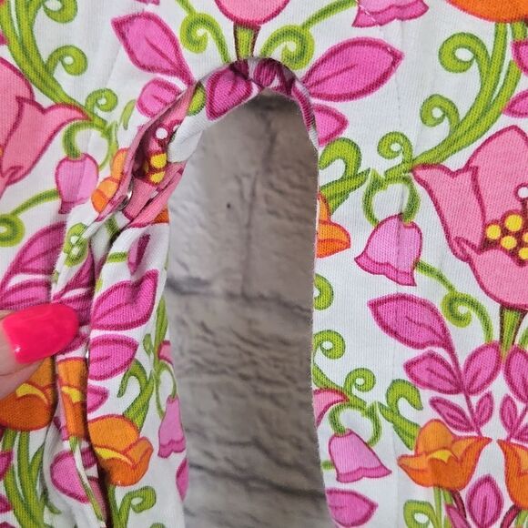 Vera Bradley Baby Footed Coverall Lilli Bell Pink Green Floral Pajama Onesie - Picture 8 of 10